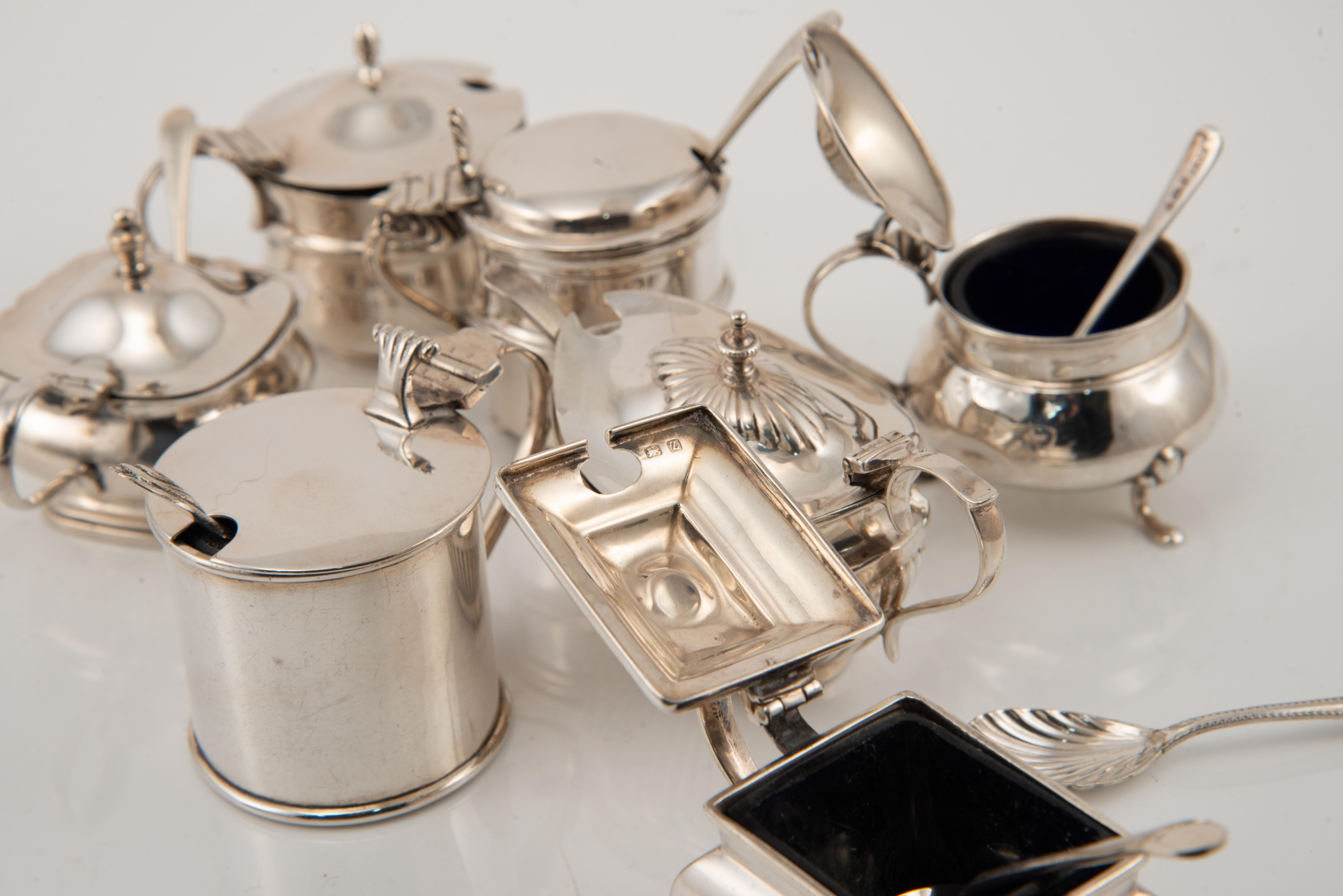 Senftöpfe aus Silber und Glas. England, 20. Jahrhundert. im Angebot 6