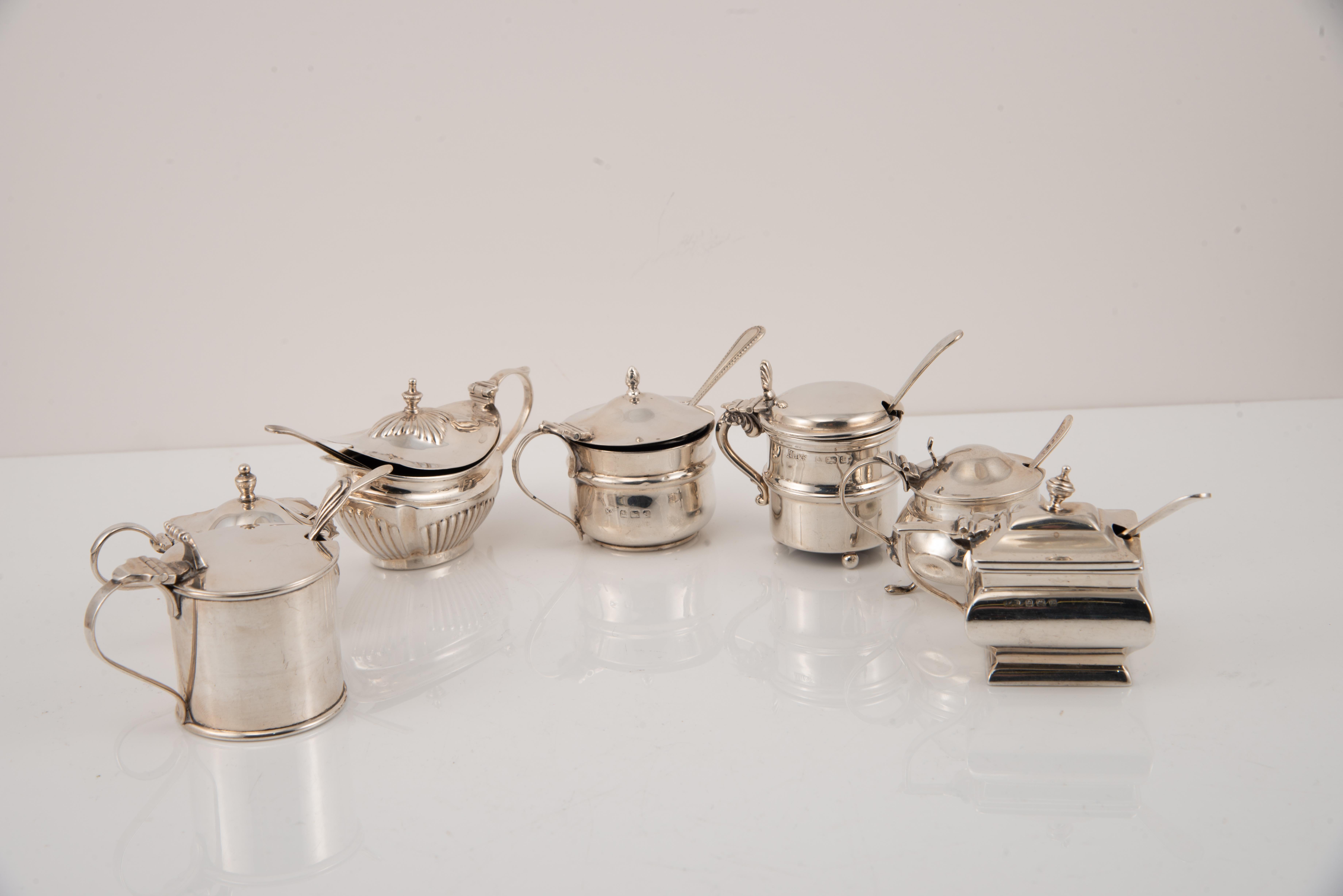 Senftöpfe aus Silber und Glas. England, 20. Jahrhundert. im Angebot 7