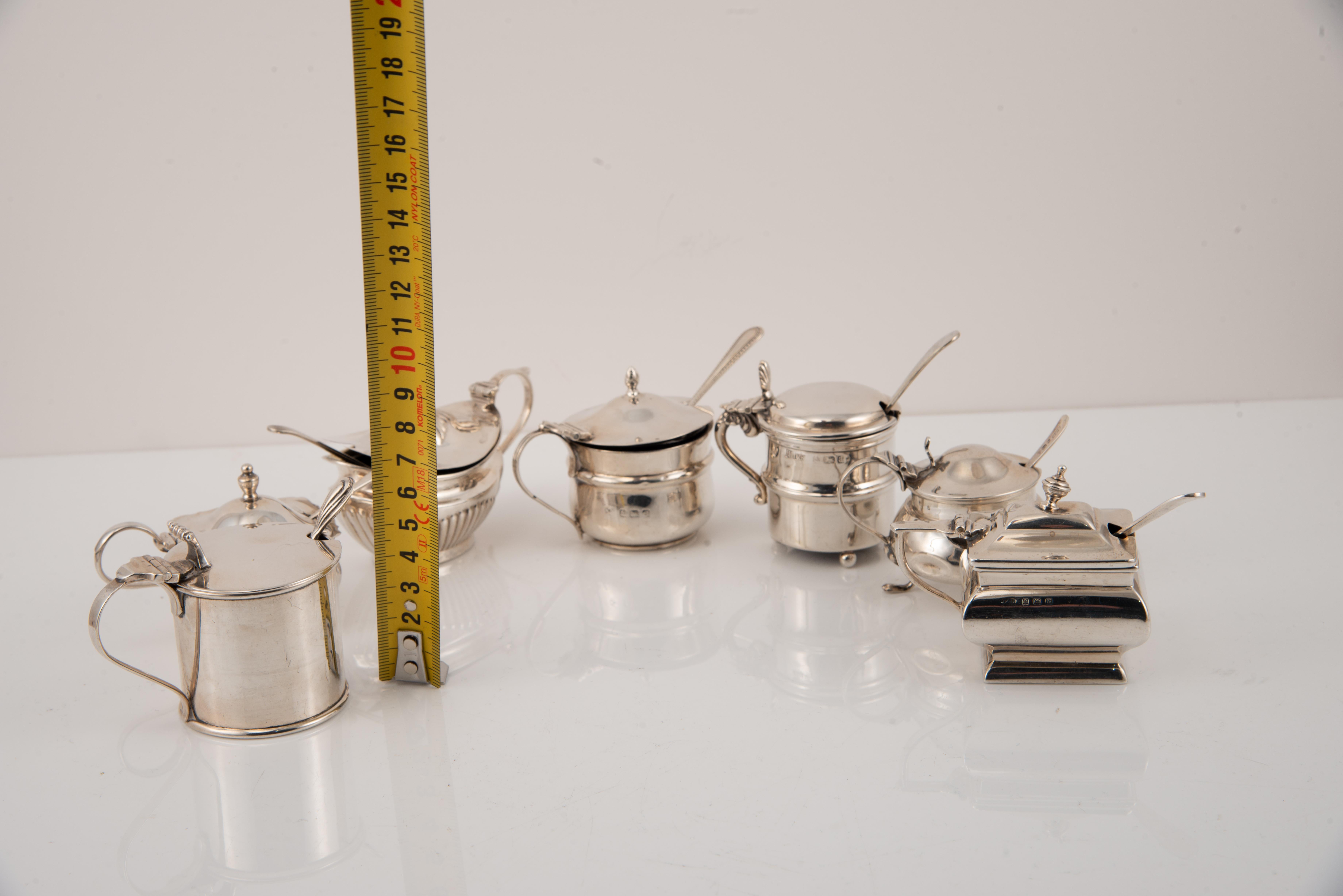 Senftöpfe aus Silber und Glas. England, 20. Jahrhundert. im Angebot 8