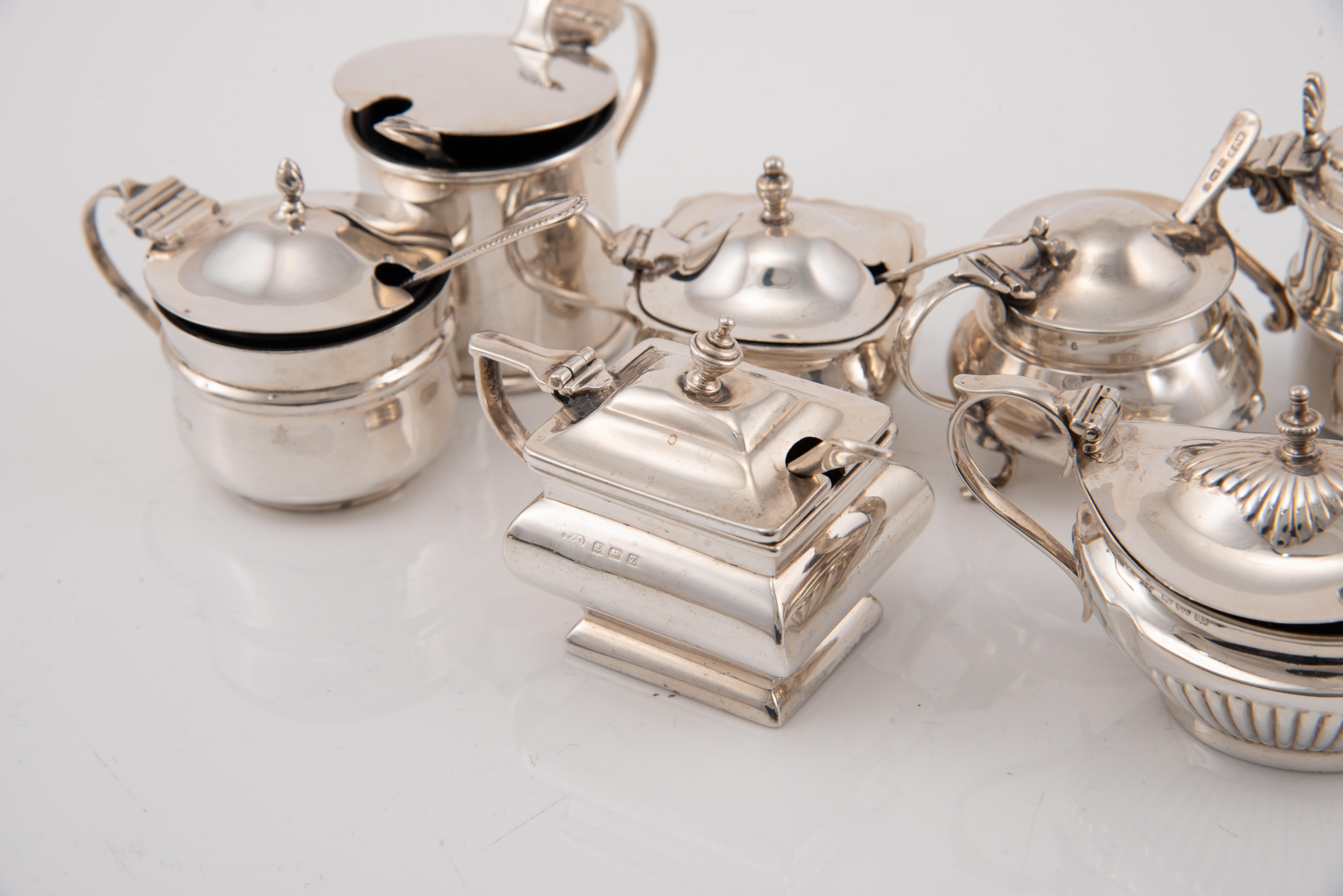 Senftöpfe aus Silber und Glas. England, 20. Jahrhundert. im Angebot 2