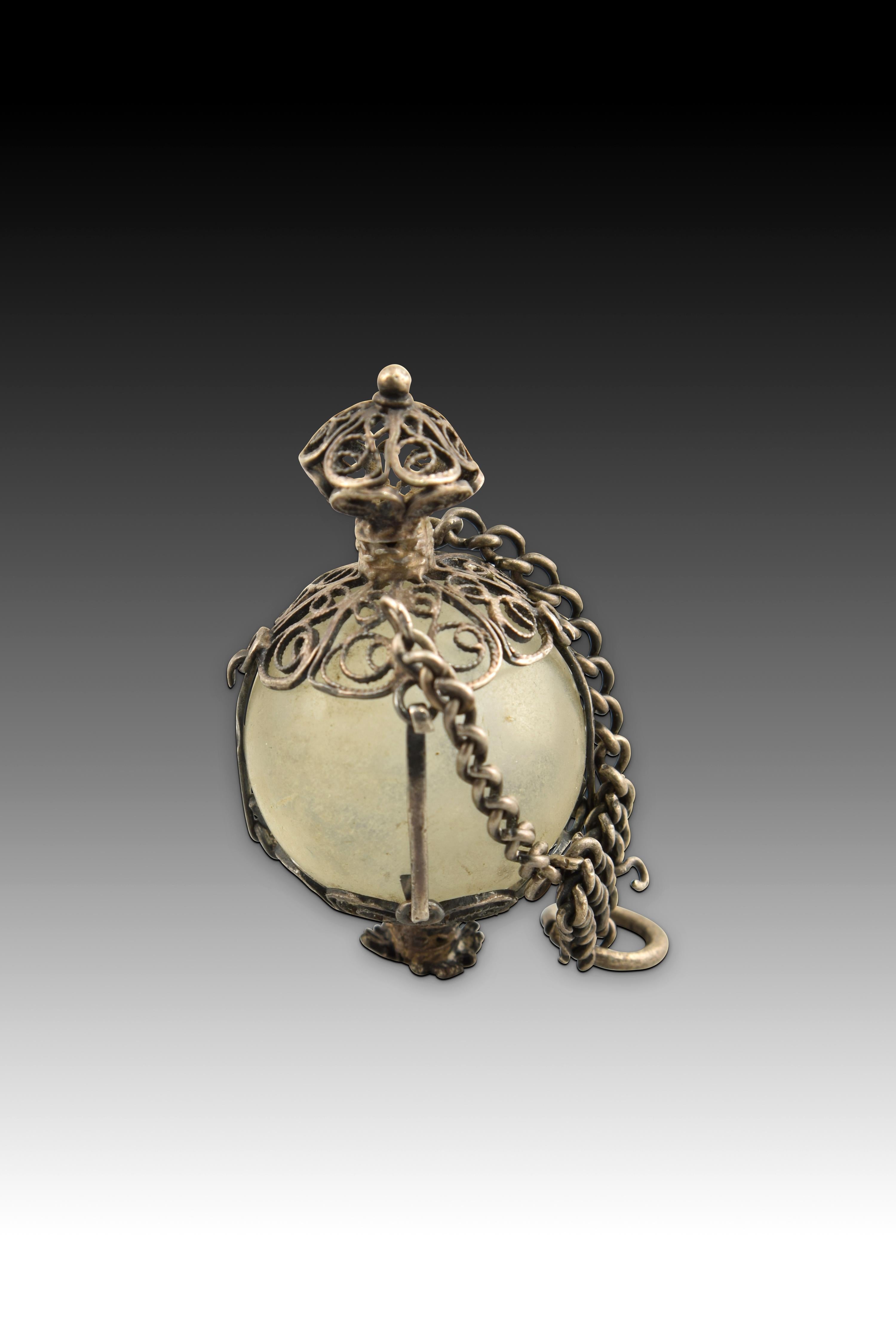 Neoclassical Revival Silver and Glass Pendant, 18th Century