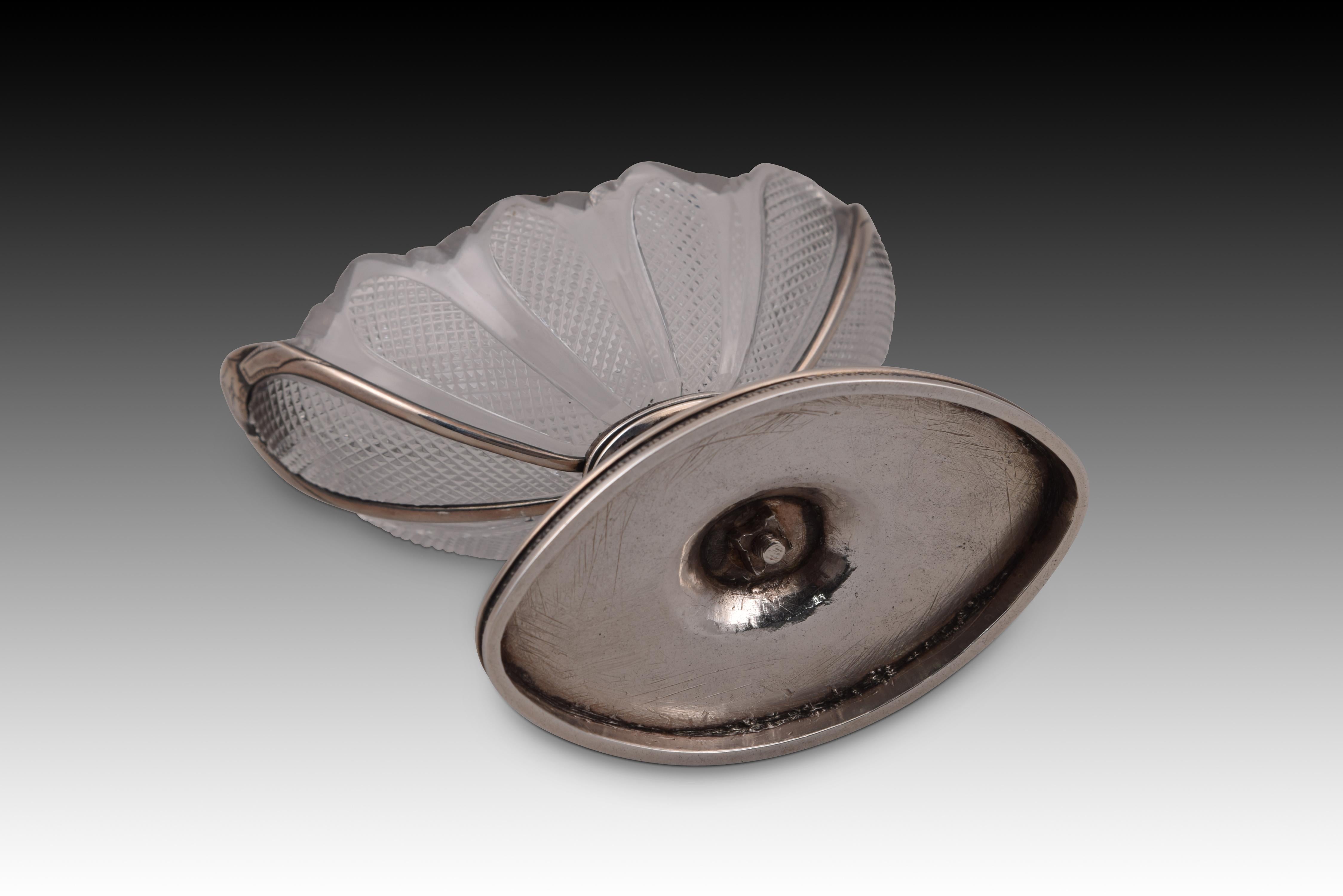 Silver and Glass Spice Dish or Bowl, 19th Century For Sale 1