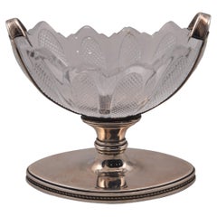 Antique Silver and Glass Spice Dish or Bowl, 19th Century