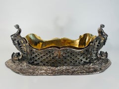 FABERGE Silver and gold center piece attributed with two Mermen circa 1850.