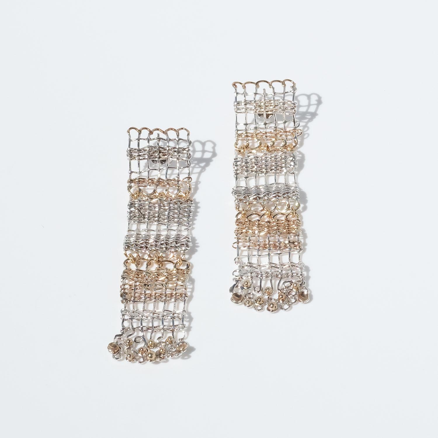 Silver and Gold Chandelier Earrings by Master Anders Högberg Made Year 1991 For Sale 5