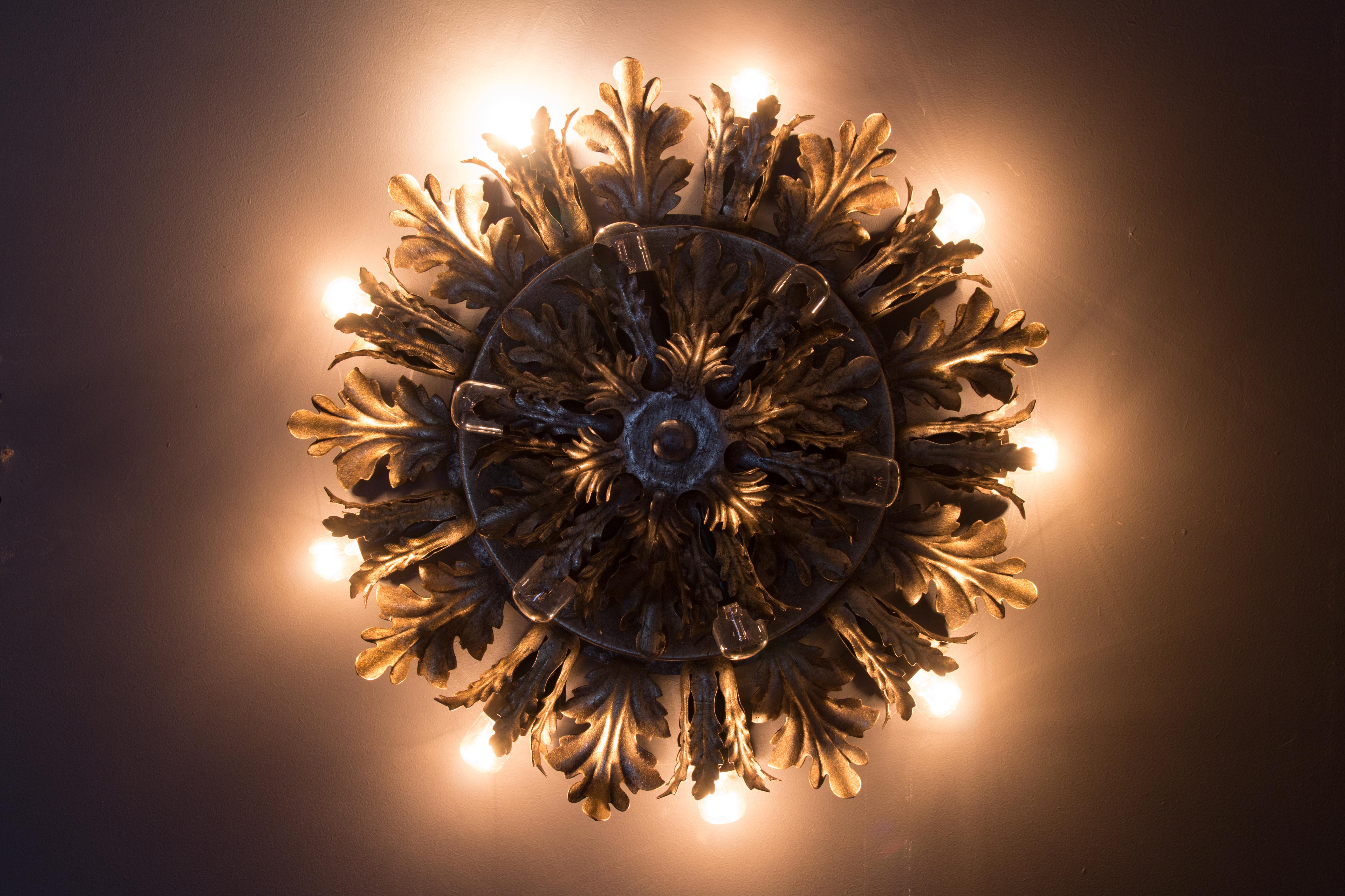 silver and gold light fixtures