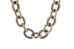 Silver and Gold David Yurman 36 Inch Cable Necklace Long Chain