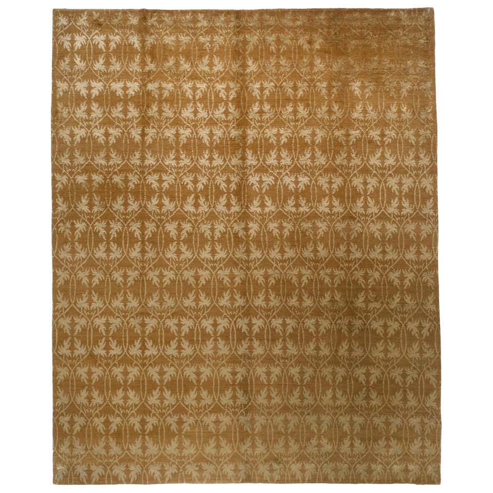 Gold Floral Rug For Sale at 1stDibs