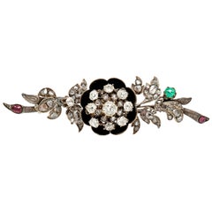 Vintage Tiffany and Co. Leaf Brooch with Sapphires and Diamonds For ...