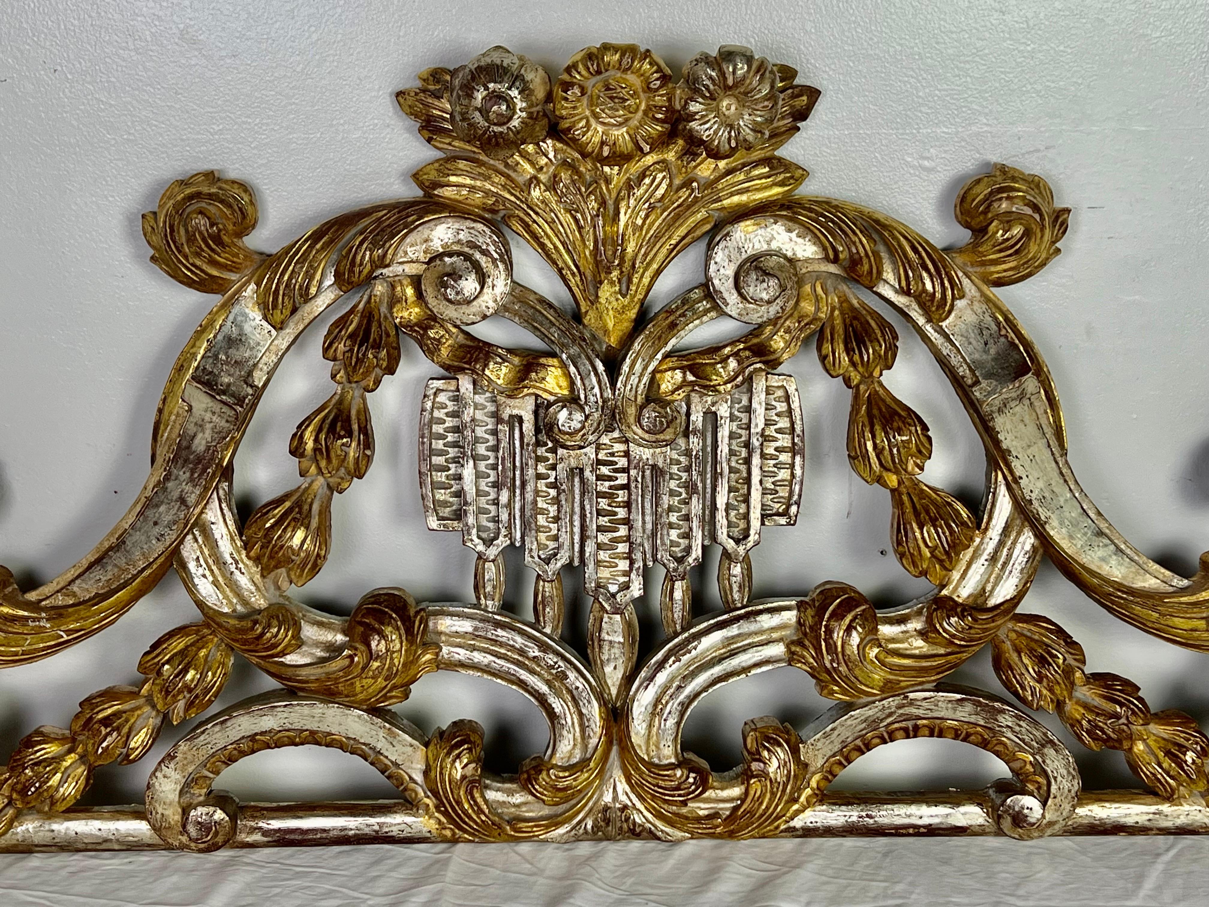 Silver and Gold Giltwood Carving w/ Scrolls and Acanthus Leaves C. 1900 4