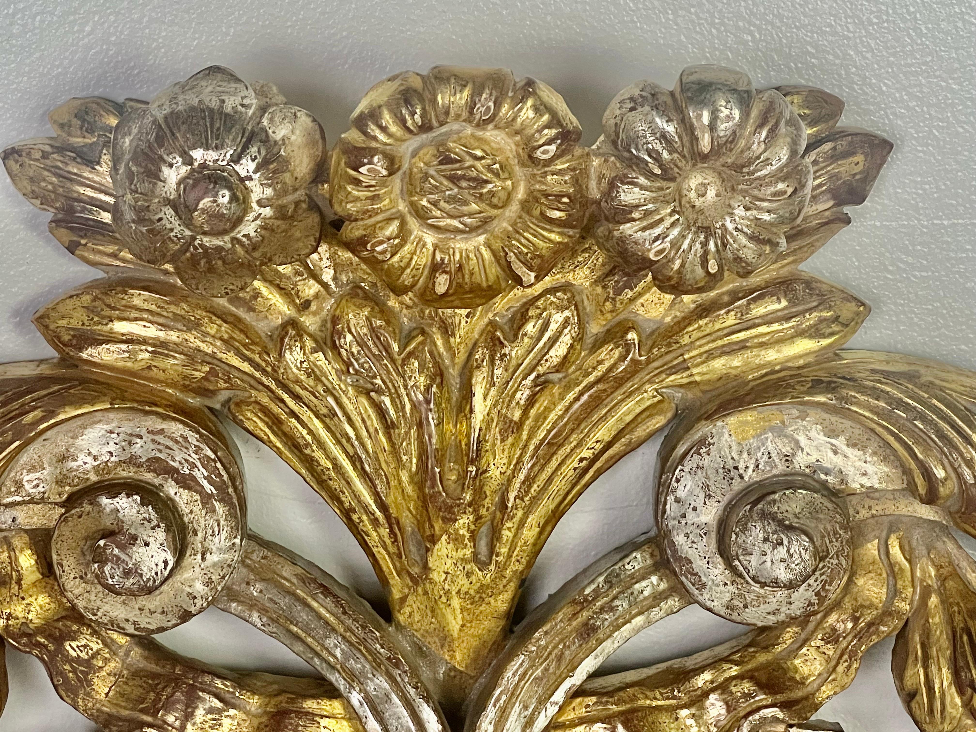 Silver and Gold Giltwood Carving w/ Scrolls and Acanthus Leaves C. 1900 6
