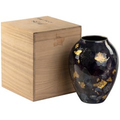 Silver and Gold Leaf Cloisonné Vase by Sukiku