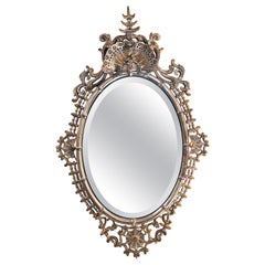 Miroir mural décoratif à feuilles d'argent et d'or avec un motif de Web et un ours dansant