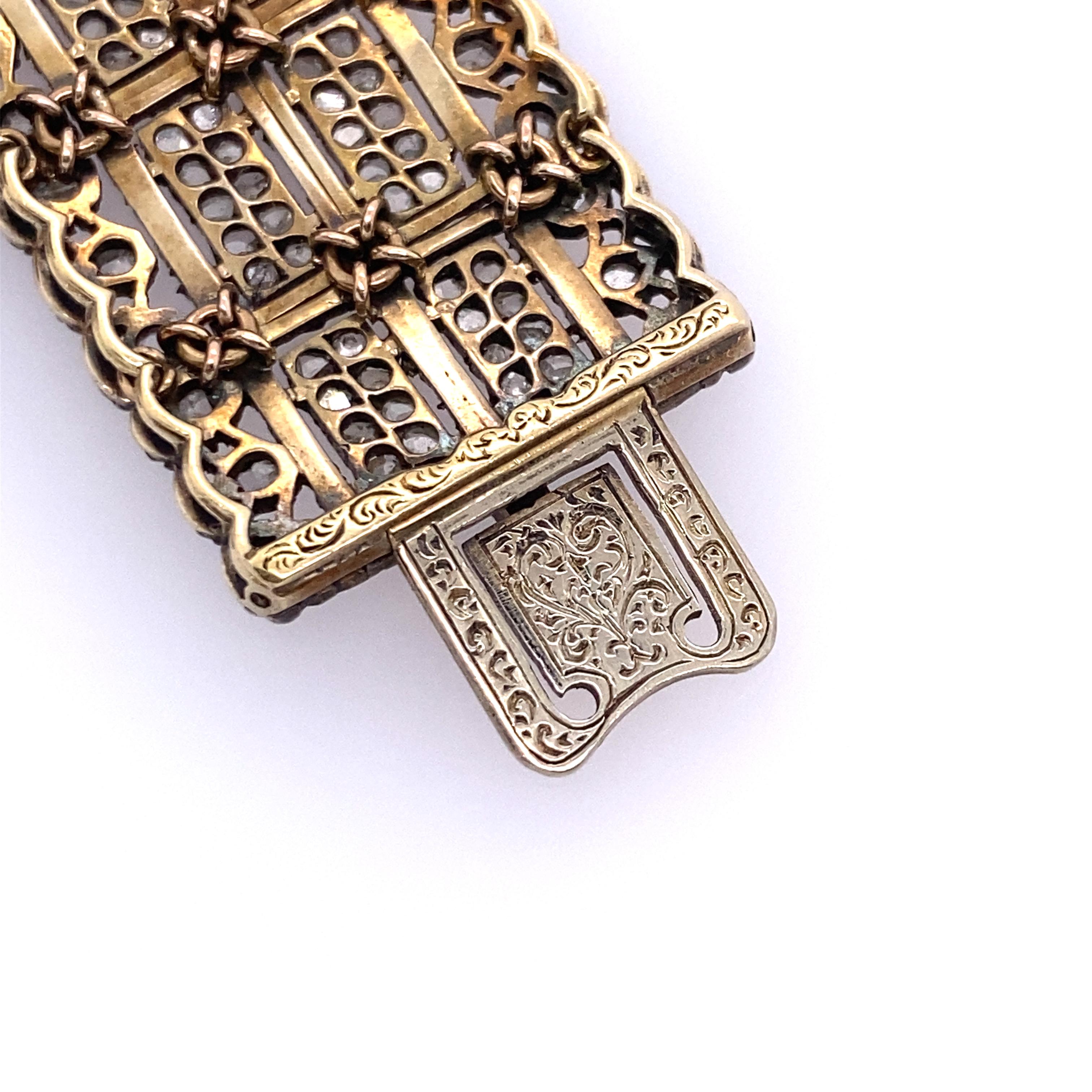 Silver and Gold Mario Buccelati Flex Bracelet In Excellent Condition In New York, NY