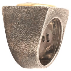 Silver and Gold Men's Ring Set with a Roman Quinarius Coin