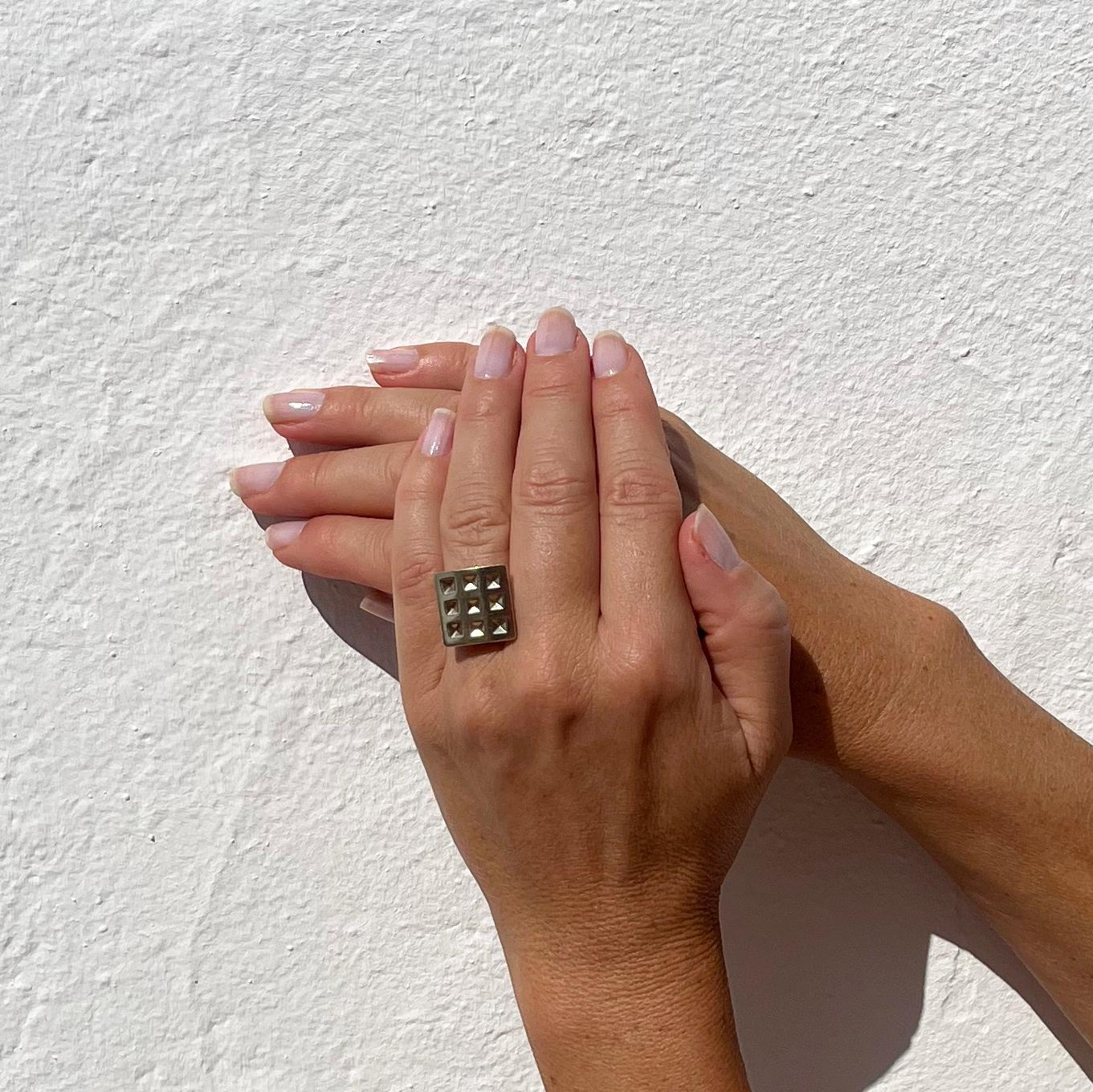 Silver and Gold Ring by Swedish Master Sigurd Persson Made 1979 For Sale 6