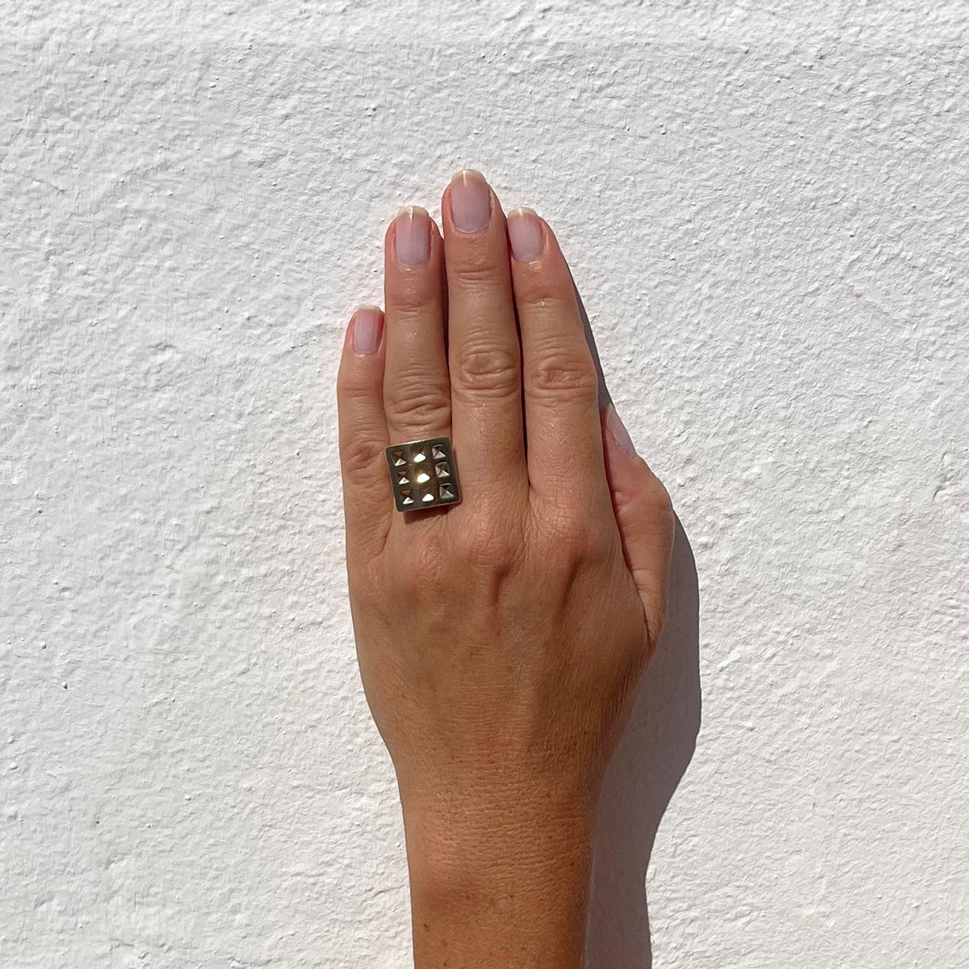 Silver and Gold Ring by Swedish Master Sigurd Persson Made 1979 For Sale 7