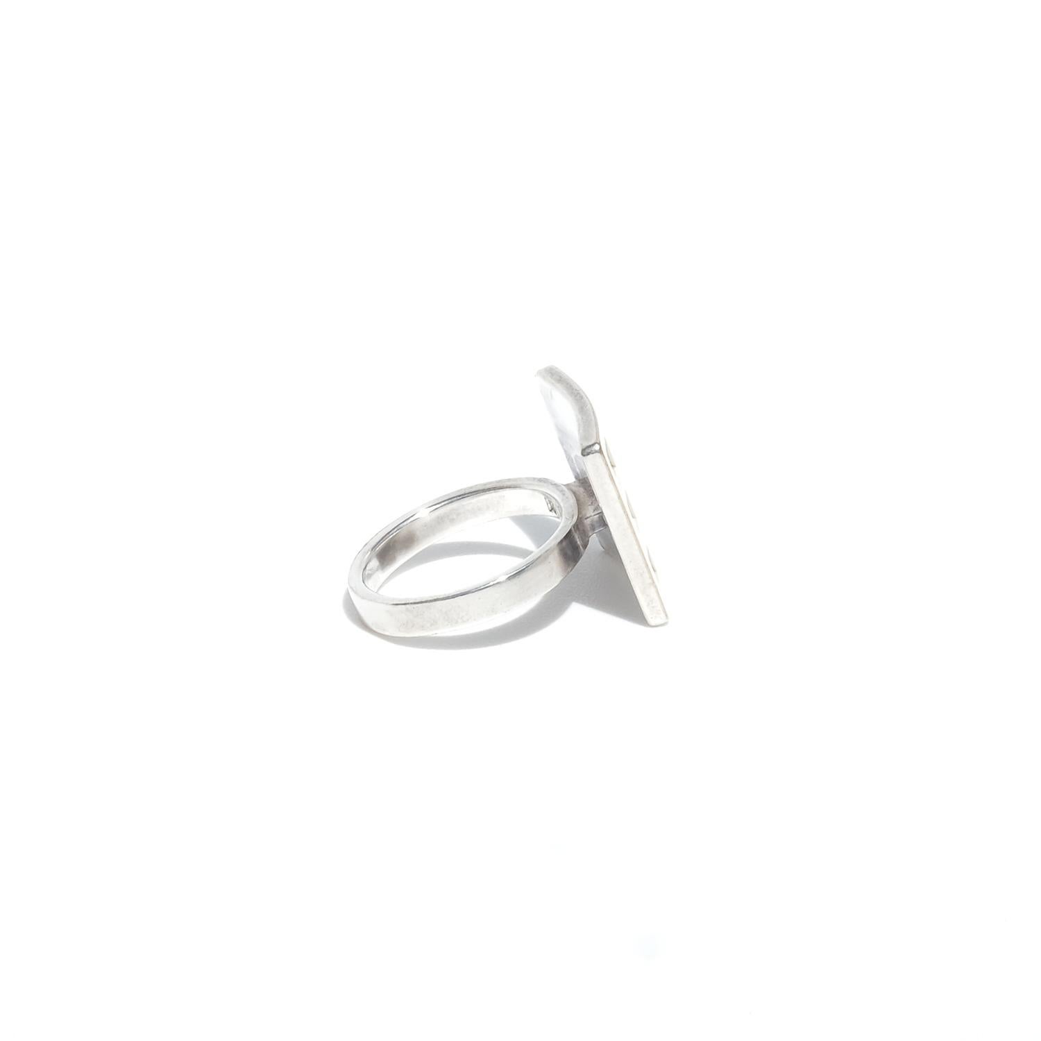 Women's or Men's Silver and Gold Ring by Swedish Master Sigurd Persson Made 1979 For Sale