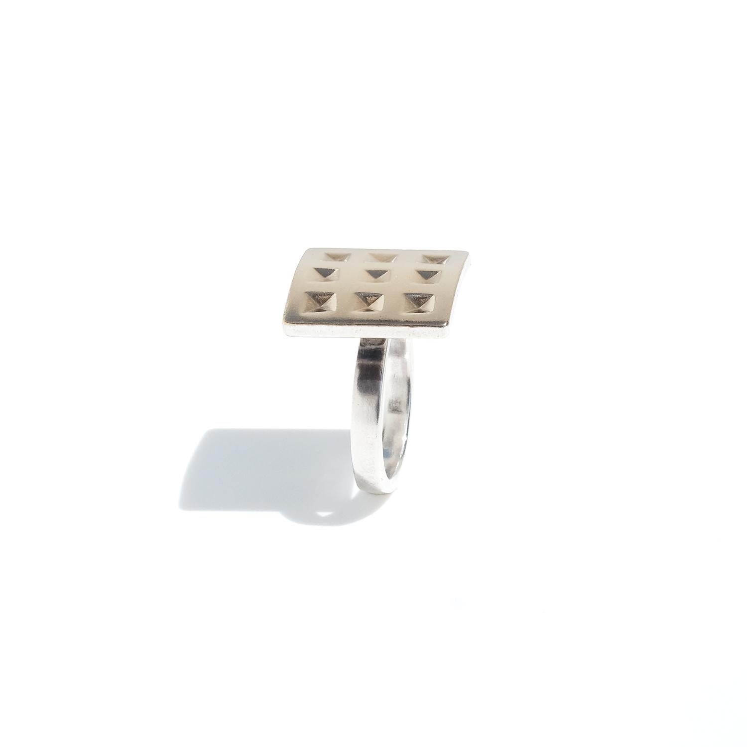 Silver and Gold Ring by Swedish Master Sigurd Persson Made 1979 For Sale 3