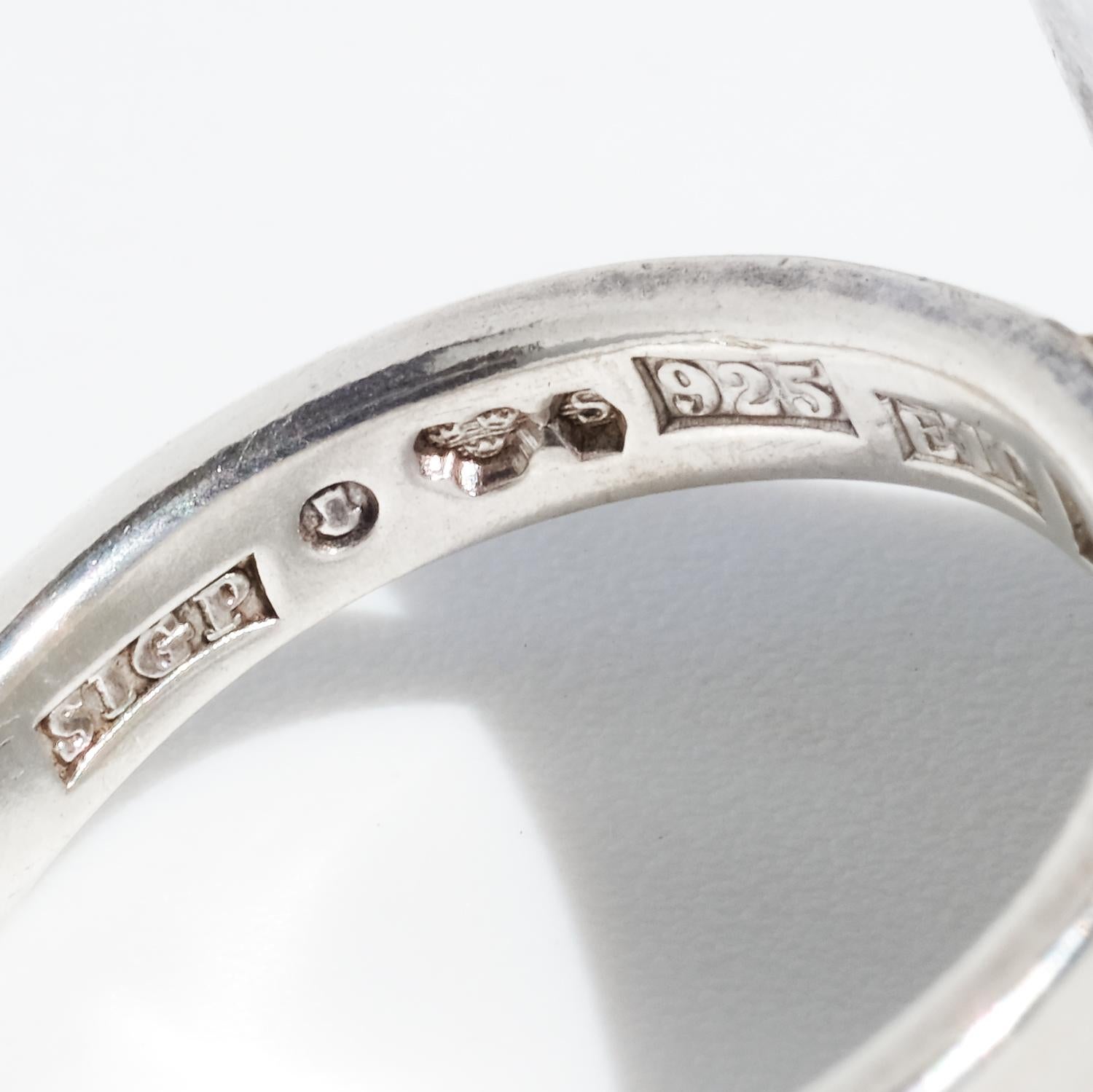 Silver and Gold Ring by Swedish Master Sigurd Persson Made 1979 For Sale 4