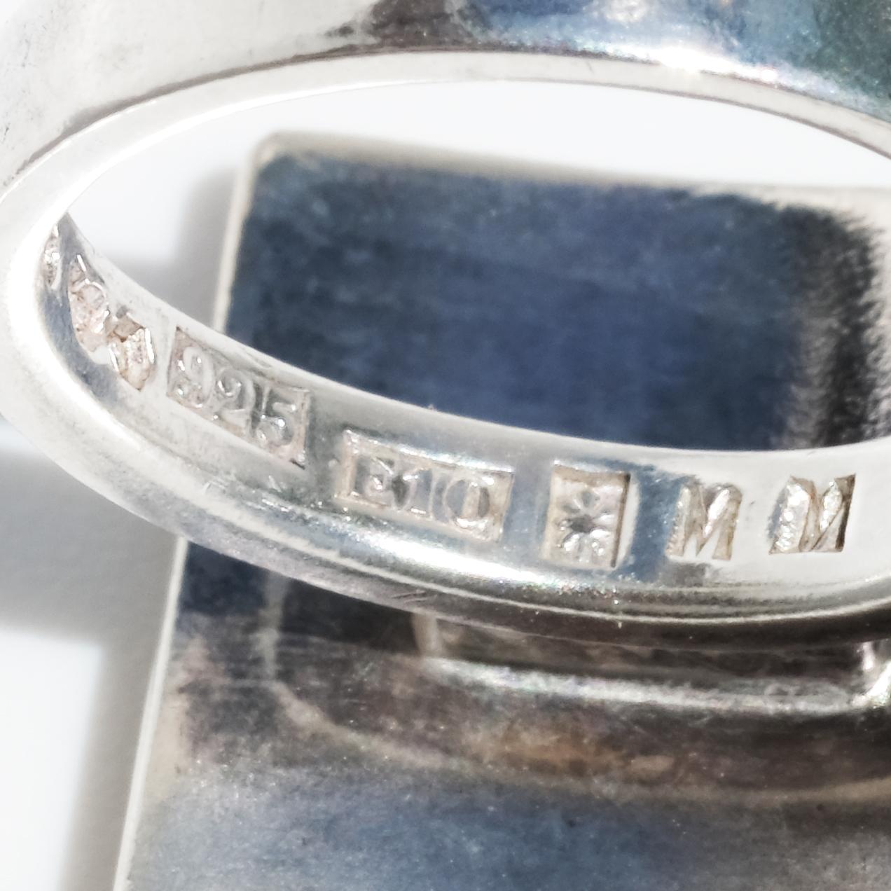 Silver and Gold Ring by Swedish Master Sigurd Persson Made 1979 For Sale 5