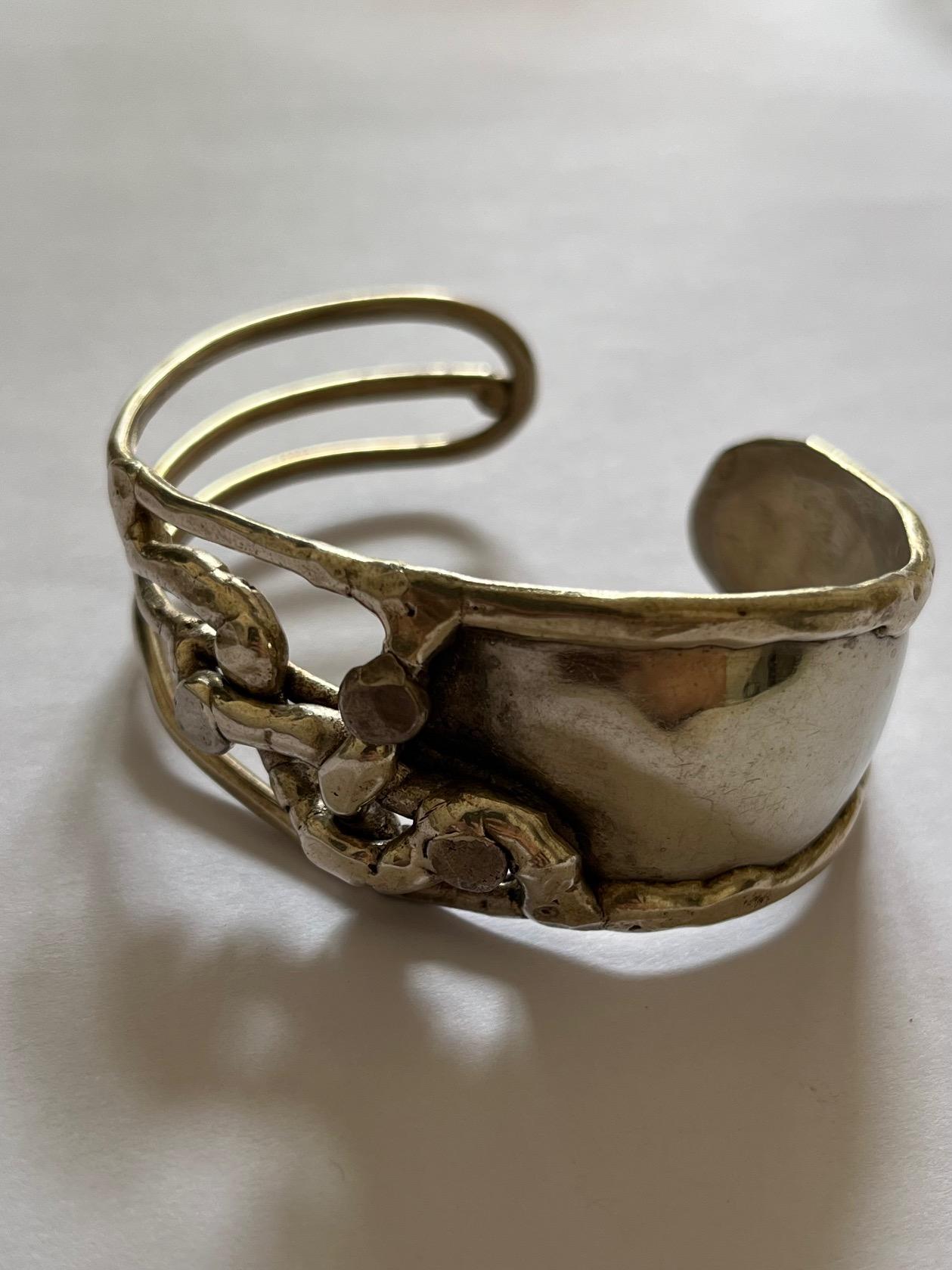 Bracciale scultoreo in filo d'argento e oro In condizioni buone in vendita a PARIS, FR