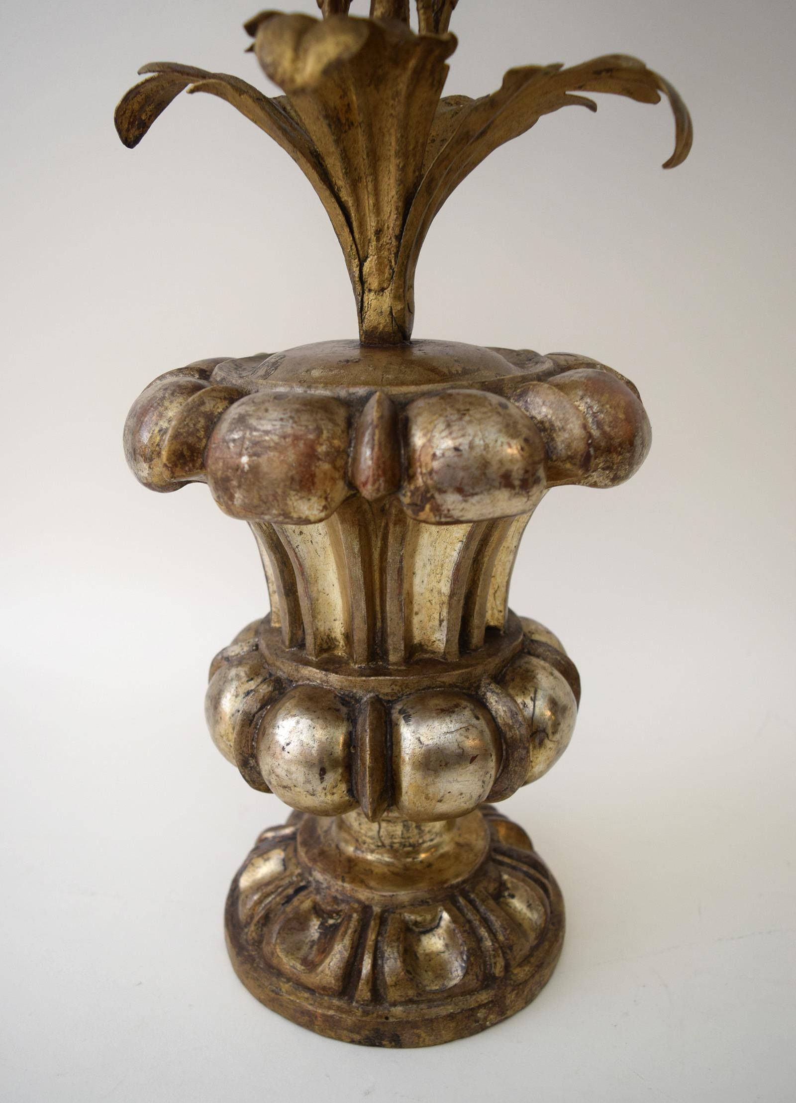 Silver and Gold Sculpture of a Flowering Urn In Good Condition In New York, NY