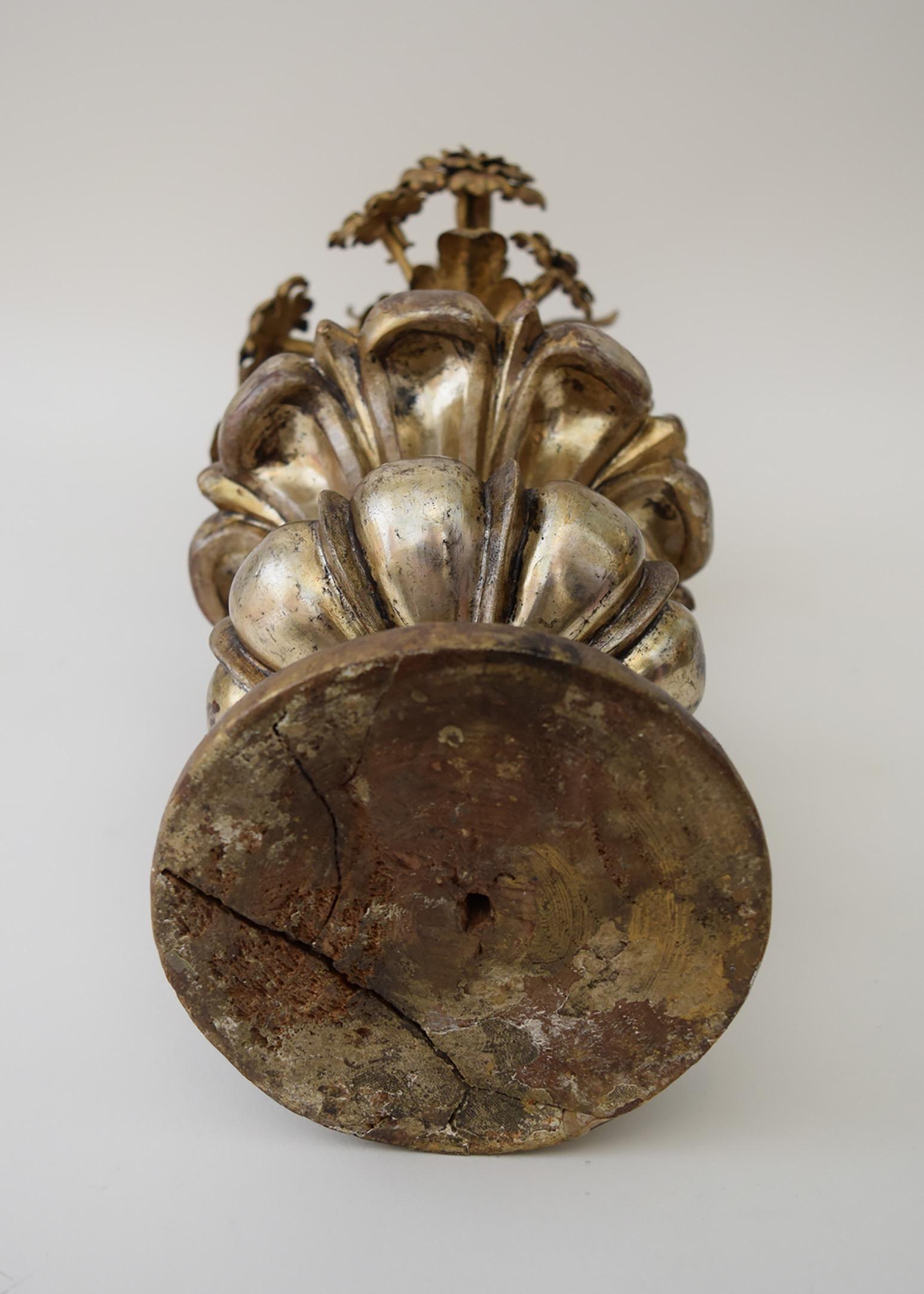 Early 18th Century Silver and Gold Sculpture of a Flowering Urn