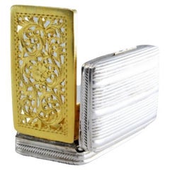 Silver and gold vinaigrette box with George IV period friezes