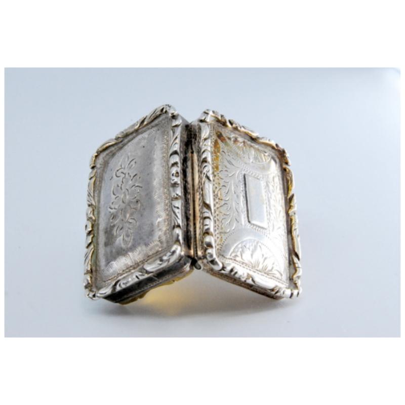 Silver and gold vinaigrette box with George IV period trim on the lid and casing For Sale 1