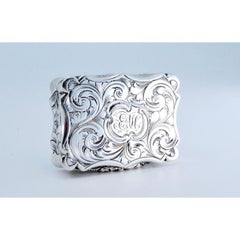 Vinaigrette-Dose aus Silber und Gold mit Gravur aus der viktorianischen Zeit auf beiden Seiten