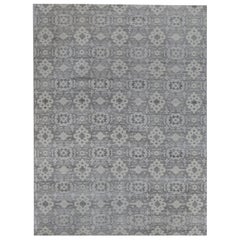 Silver and Grey Indian Wool Area Rug Silver and Grey Indian Wool Area Rug