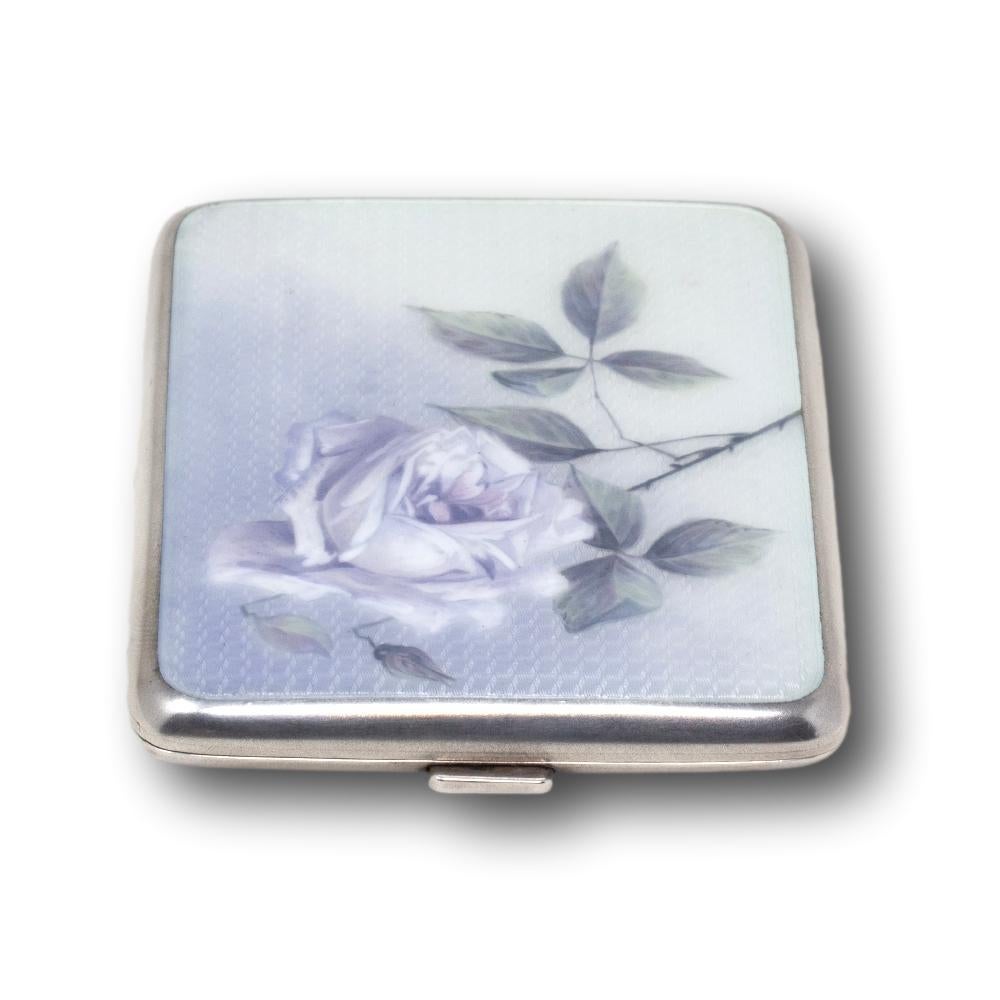 Estuche de viaje para fotografías de plata y esmalte guilloché en venta 2