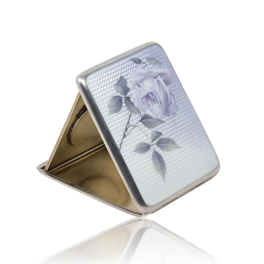 Estuche de viaje para fotografías de plata y esmalte guilloché en venta 4