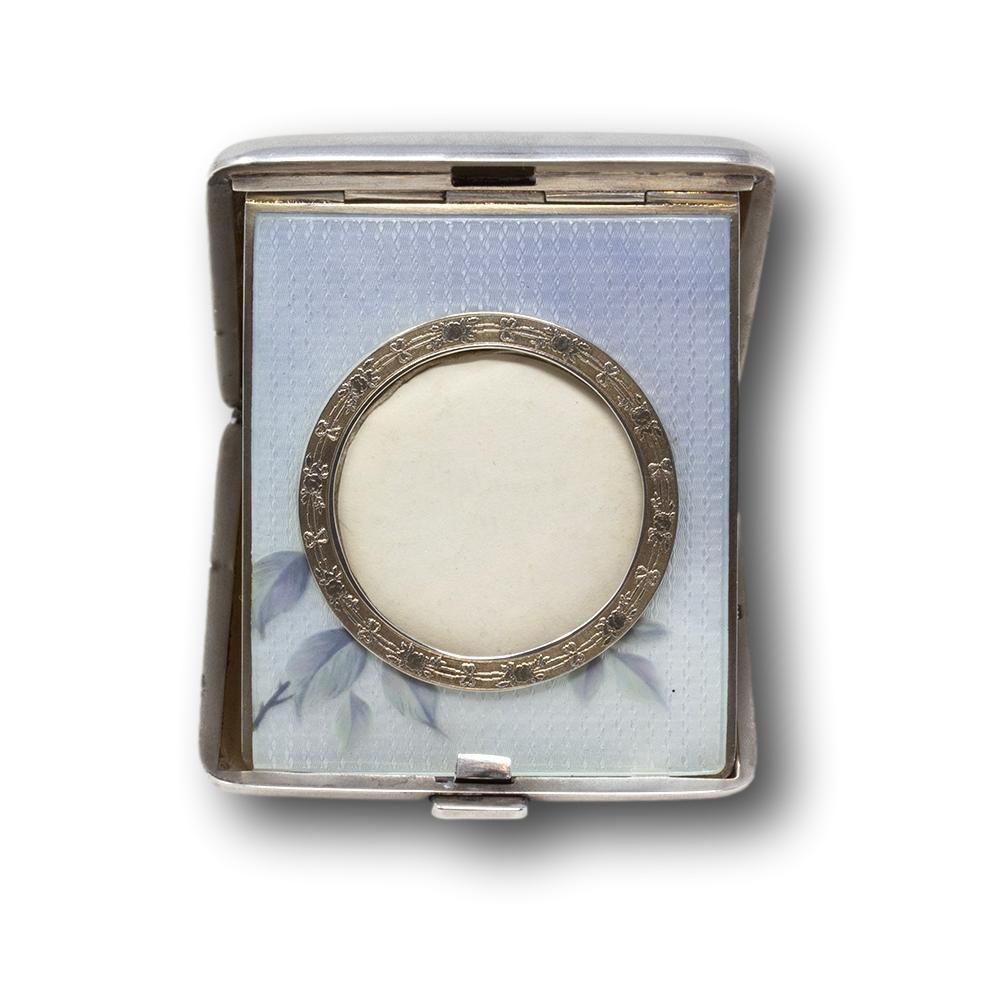 Estuche de viaje para fotografías de plata y esmalte guilloché en venta 5