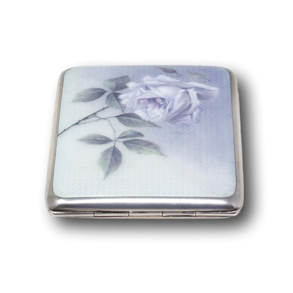 Estuche de viaje para fotografías de plata y esmalte guilloché Silver en venta