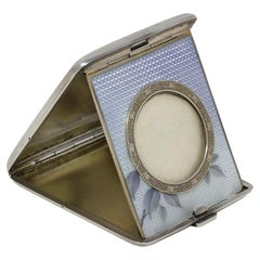 Silver and Guilloche Enamel Travel Photograph Case