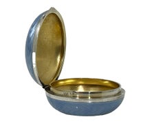 Silver and guilloche pill box, ca 1900