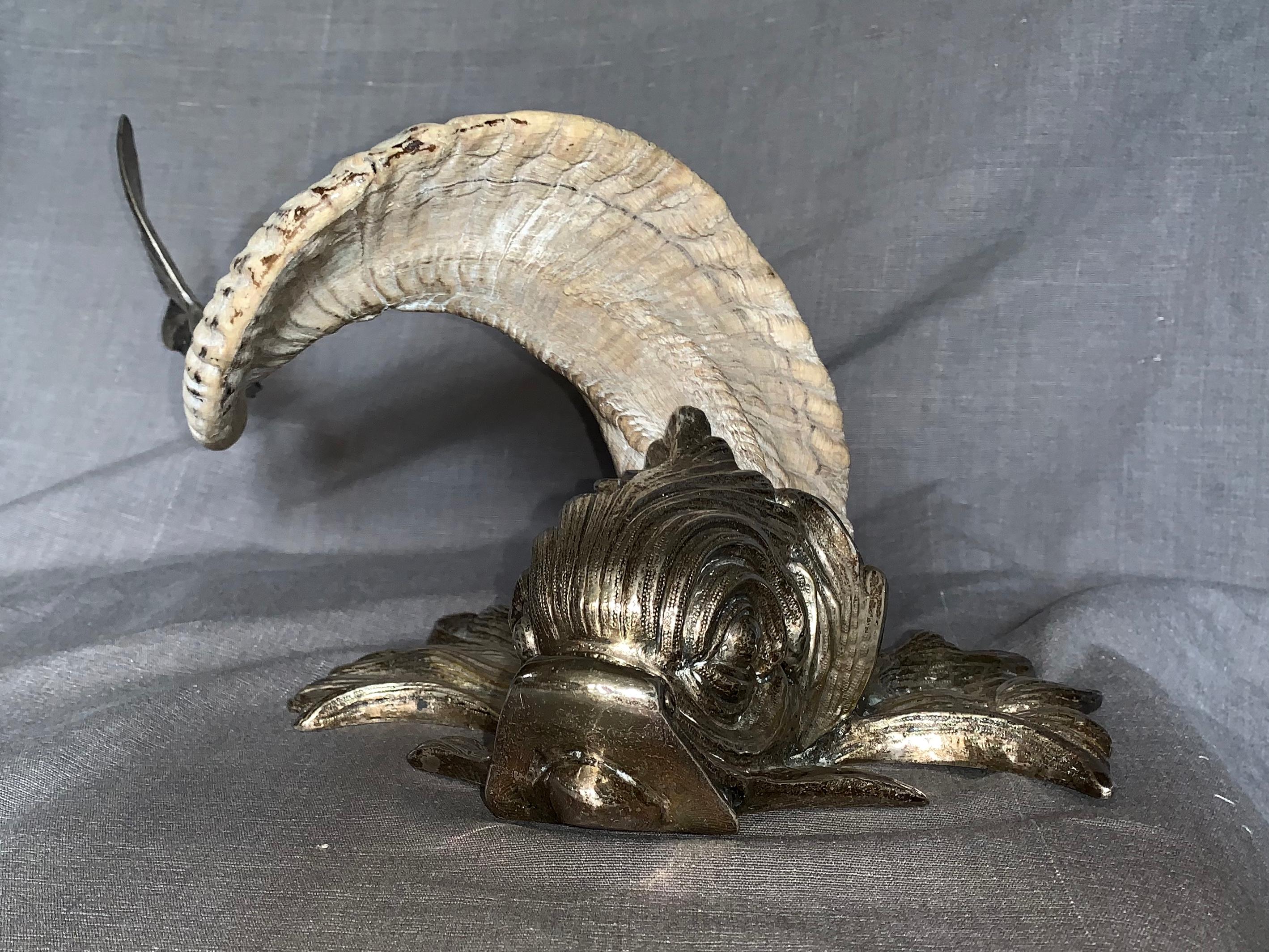 Gabriella Crespi Silver and Horn Dolphin In Good Condition In New York, NY