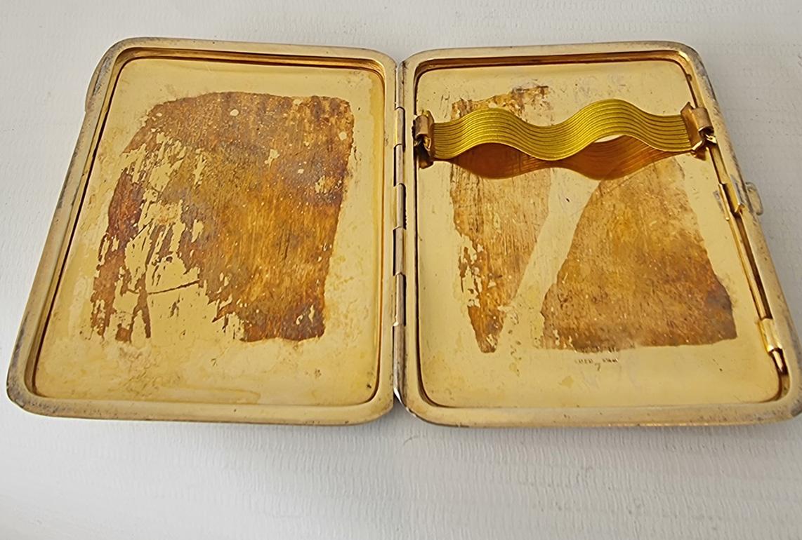 Silver and Imperial Yellow Guilloche Enamel Cigarette or Card Case In Good Condition For Sale In London, GB
