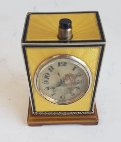 Silver and Imperial Yellow Guilloche Enamel Quarter Repeater by D. Fresard