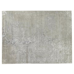 Silver and Ivory Abstract Area Rug