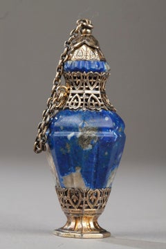 Silver and Lapis Lazuli Flask, 19th Century