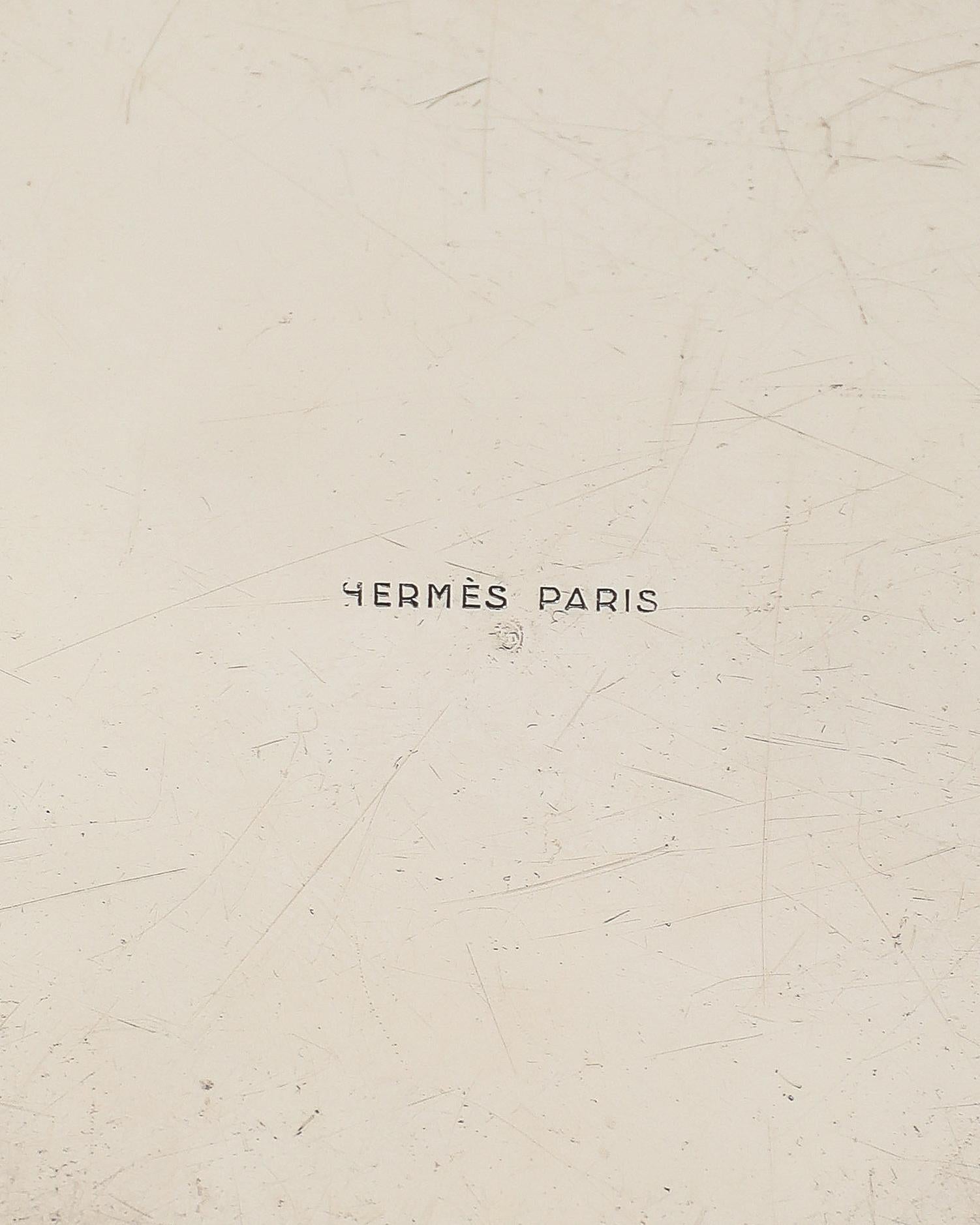 Silver and Leather Box by Hermes, Italy, c. 1960 For Sale 5