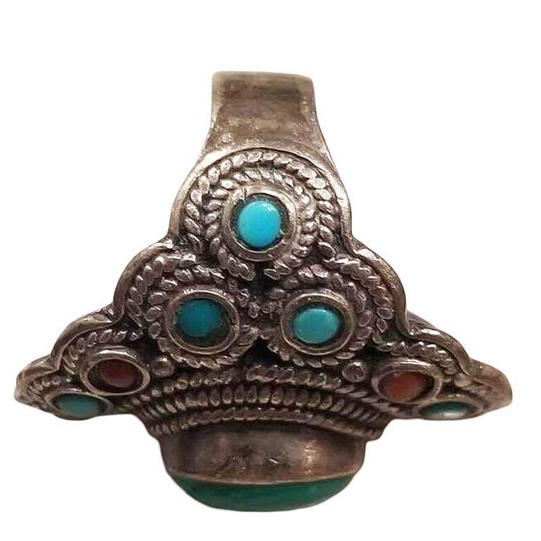 Bohémien Anello in argento e malachite misura 9,5 in vendita