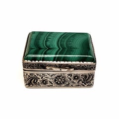 Silver and Malachite Small Trinket Box