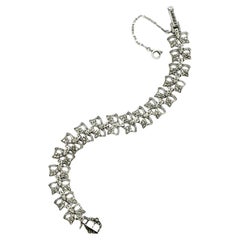 Silver and Marcasite Bow Design Link Bracelet circa 1930s