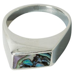 Silver and Mother of Pearl Ring by Arne Johansen, Denmark, 1950s