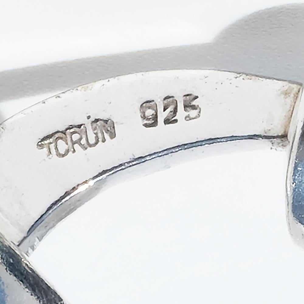 Boutons de manchette en argent et obsidienne par Vivianna Torun Bülow-Hübe en vente 4