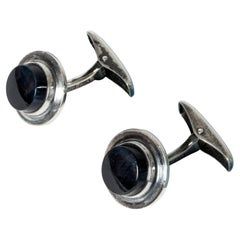 Silver and Onyx Cufflinks by Elis Kauppi